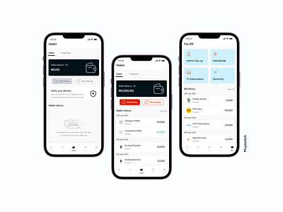 Wallet and Paybill features bills uidesign wallet