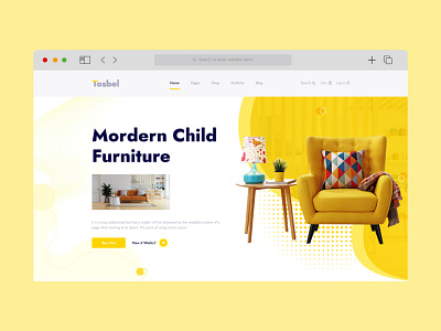 Modern furniture e-commerce Ui Ux design concept