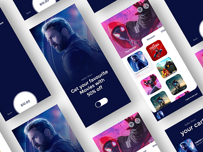 Online movie store app design with sketch 3d 3d illustration agency app branding design illustration mobile app modern movie movie app top ui designs ui ux website