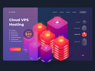 Isometric Hosting - Website Header