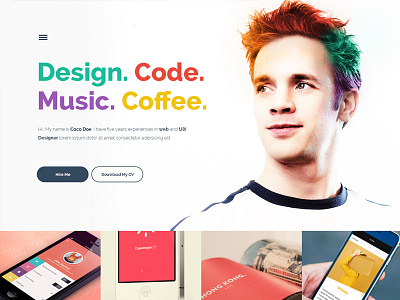 Personal Site Template cv flat freelancer personal site