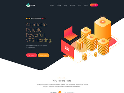 VPS Hosting Template cloud dark gradient hosting isometric isometric design isometric illustration isometric mockup light server vps web hosting