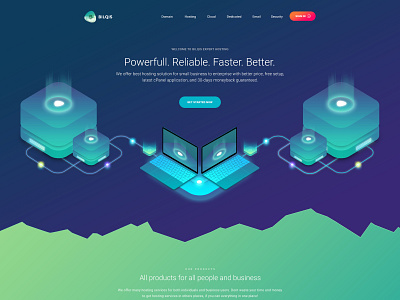 Web Hosting Template cloud hosting isometric design isometric illustration isometric mockup server