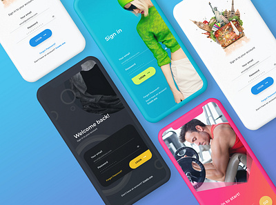Registration App Screens android app apps fashion app fitness app game app ios mobile app mobile app design mobile application regsitration app sign in screen signup screen travel app