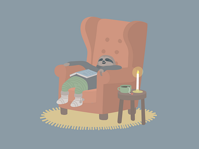 Lazy Sloth armchair illustration lazy sloth vector