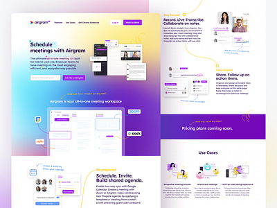 Landing page of Airgram