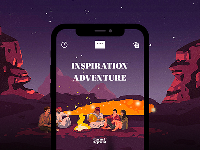 Inspiration/Adventure Mobile Page art direction illustration typography ui ux website