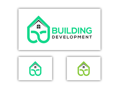 b d For Building Development For Real Estate Logo build building city construction corporate green home house professional real estate logo