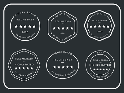 Badge Designs for Baby Product Review Website. badge badge design badges branding collateral design marketing collateral marketing site