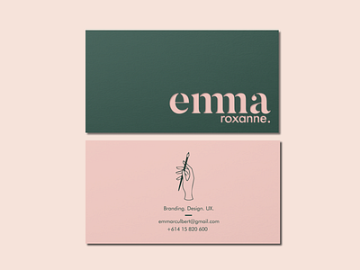 Emma Roxanne Business Card branding branding and identity branding design business card business card design business card mockup design figma figma design graphic design graphic design illustrator logo