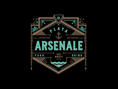 Arsenale - Logo anchor beach deco drink food logo nautical sailor speakeasy