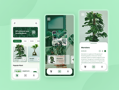 Plant Identification app design graphic design mobile app plant plant identification plant shop ui ux web design