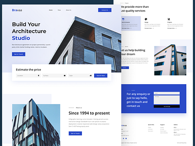 Real Estate Architecture Landing Page architecture building landing page real estate ui uiux ux