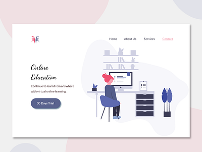 Online Education aesthetic illustration ui uidesign uidesigner uiinspiration uiux uiuxdesign web design website design