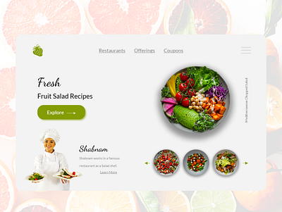 Fresh Fruit Salad aesthetic branding ui uidesign uidesigner uiinspiration uiux uiuxdesign web design website design