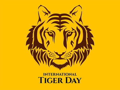 Tiger Day animal design face flat illustration logo tiger tiger mascot typography vector