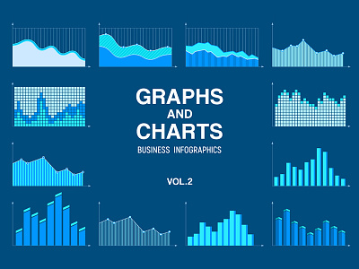 Statistic, business data graphs and charts vector set. Infograph