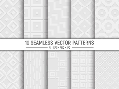 10 seamless geometric vector patterns art background clip fabric pattern collection