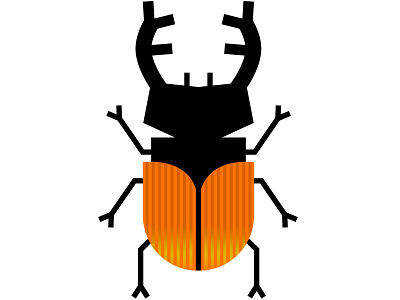 beetle deer beetle deer flat illustration horns illustration insect minimal nature vector