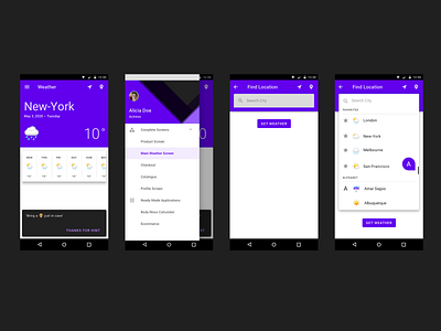 Flutter Template Material Design UI Weather App