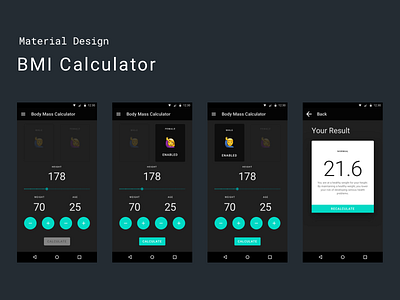 Flutter Template Material Design UI – BMI Calculator App