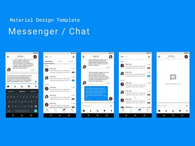 Flutter Material Design Messenger and Chat UI Template