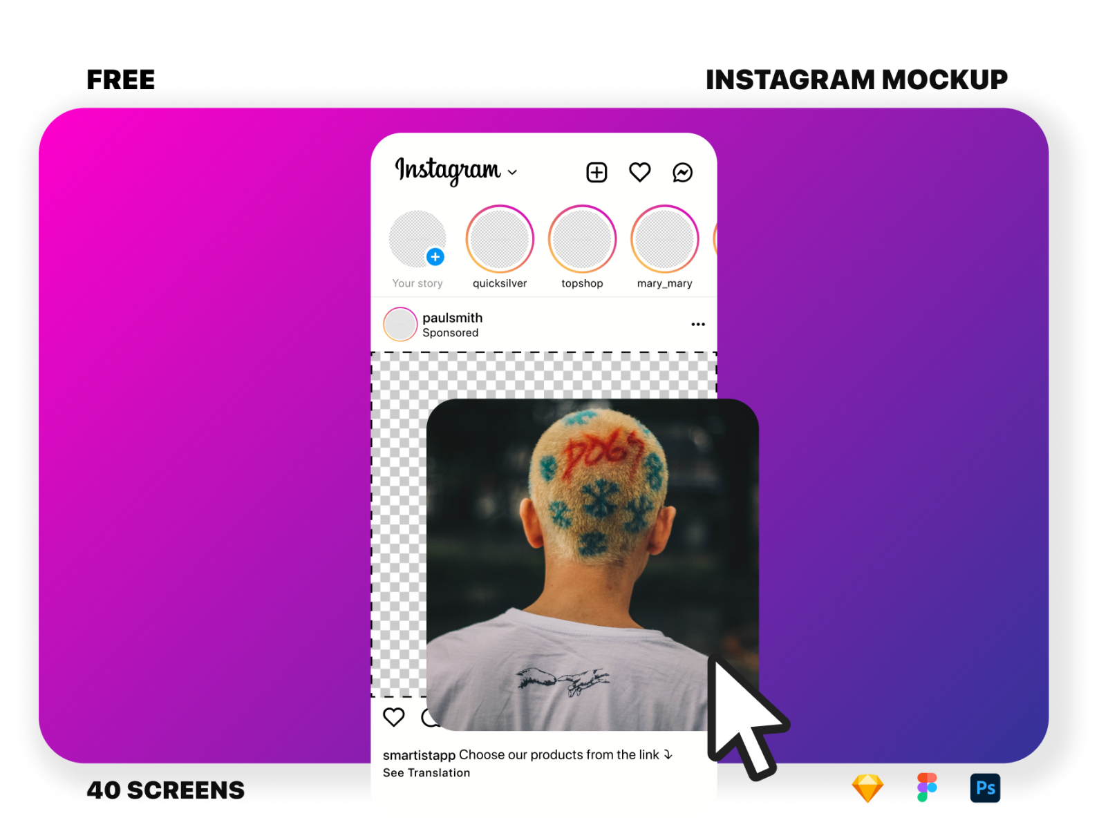 Free Instagram Mockup By UI Kitty On Dribbble