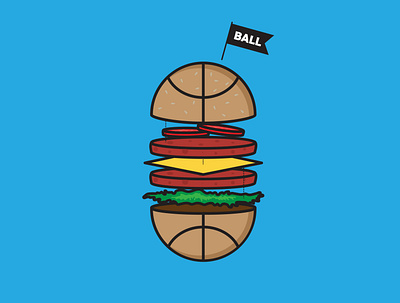 Burgerball basketball burger design hamburger illustration vector