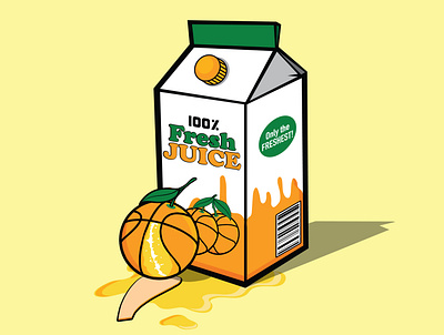 Fresh Basketball Juice basketball cartoon design illustration juice orange