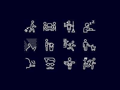 IOS icons: People dream graphic design hand hipster housekeeper icons ios man people people icons smoking