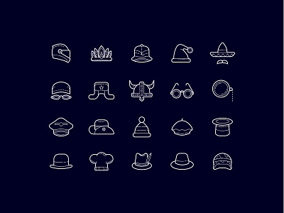 Hand Drawn and Color Hand Draw icons: Hattery clothing hat hats icon style icons pak icons