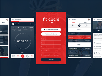 Fit Cycle app branding design interfacedesign mobile ui