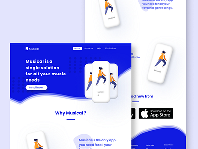 Musical app concept design design ui uiux ux web website