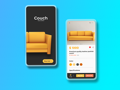 Couch Selling Store - Mobile app ui design branding design flat graphic design illustration ui uiux ux web website