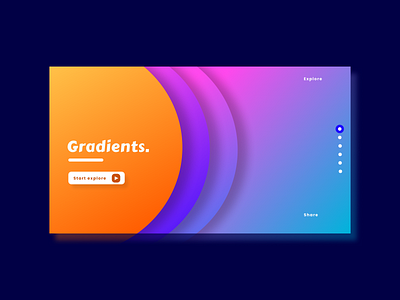 Concept gradient webpage - section design