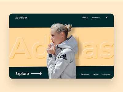 Concept Hero section for Addidas store. design logo minimal typography ui uiux ux vector web website