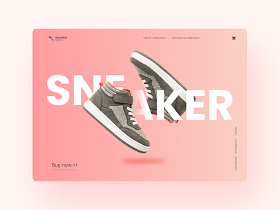 Concept landing page for sneaker store app design graphic design minimal typography ui ui design uiux uiuxdesign userinterface ux web web design webdesign website