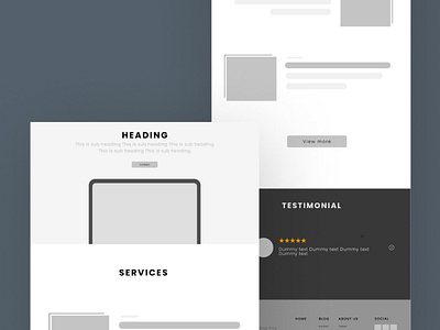 New website project wireframe