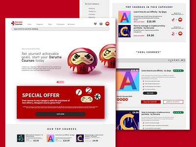 Daruma Course Online Training Site Mockup affinity designer affinity photo branding design icon design online store ux vector vector graphic web web design