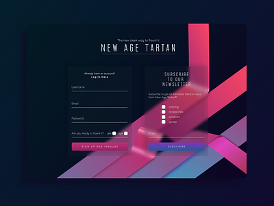 Dribbble XD Challenge - Signup form for New Age Tartan