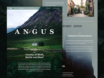 Explorer site - Angus adobe photoshop advertisement angus design green landscape scotland ux web web design