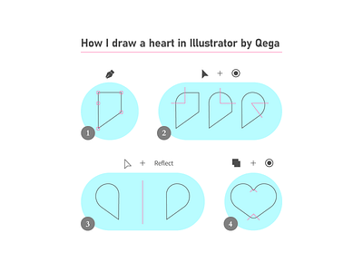 How To: Draw a heart in Adobe Illustrator adobe design tutorial heart heart icon heart logo how to how to draw how to draw a heart illustration illustrator tutorial