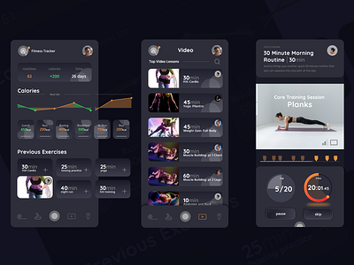 App: Fitness Tracker adobe photoshop adobe xd app branding exercise app fitness fitness app kcal tracker app vector app video app