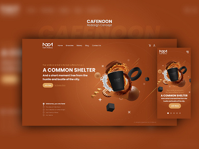 CafeNoon Redesign Concept coffee coffeeshop colorful design concept landing page modern responsive ui uidesign uiux ux webdesign webui