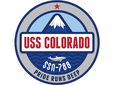 USS Colorado Crest badge colorado crest dolphin mountain navy submarine