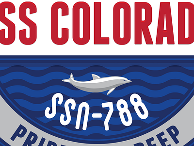 USS Colorado Crest, detail 2 badge colorado crest dolphin mountain navy submarine