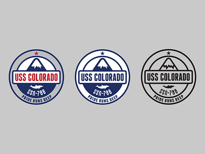 USS Colorado Crest, alt version badge colorado crest dolphin mountain navy submarine