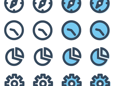 ChatWisdom icons, in-progress chart clock cog compass gear icons pie settings