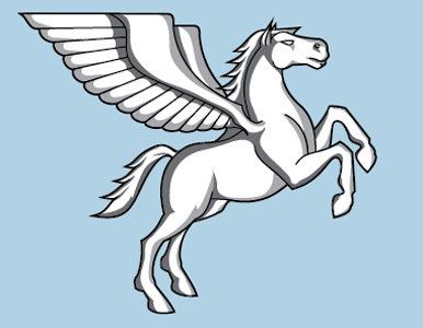 Starship logo, in development horse identity logo mark pegasus shading wings