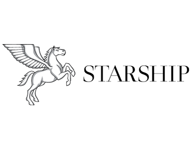 Starship Design Logo, essentially finished design agency identity logo mascot pegasus